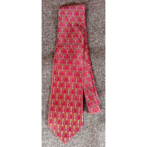 Tie 70s 80s 90s Y2K Mens Romario Manzini Red Yellow Blue 3.75 Wide 58 Long - Picture 1 of 5